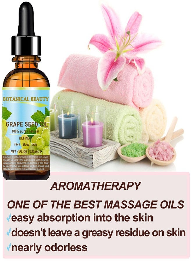 Botanical Beauty GRAPE SEED OIL 100% Pure Natural Undiluted Refined Cold Pressed Carrier Oil for Face, Skin, Body, Hair, Massage, Lip, Nails. 4 Fl. oz-120 ml. - Image 4